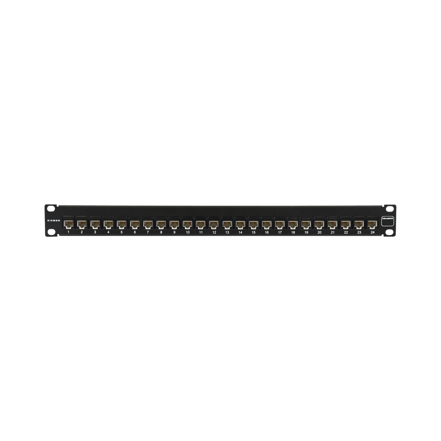 Patch Panel UltraMAX. UTP, Precargado con Jacks Cat6, 24 Puertos, Plano, 1U