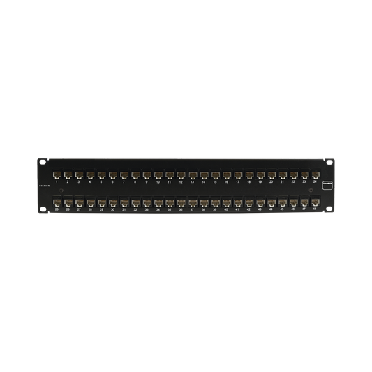 Patch Panel UltraMAX. UTP, Precargado con Jacks Cat6, 48 Puertos, Plano, 2U