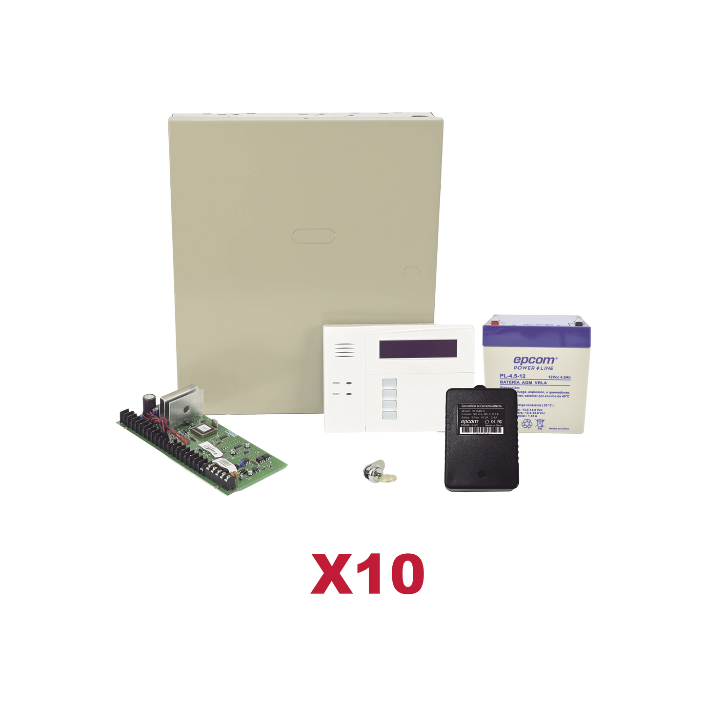 Kit de 10 Paneles de Alarma VISTA48 con Batería y Transformador