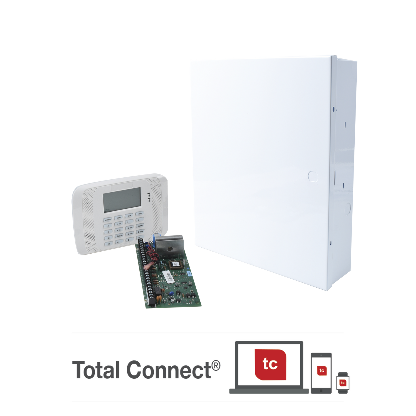 Sistema de Alarma de 8 Zonas con Teclado LCD Alfanumerico y Receptor Inalambrico para 40 Sensores