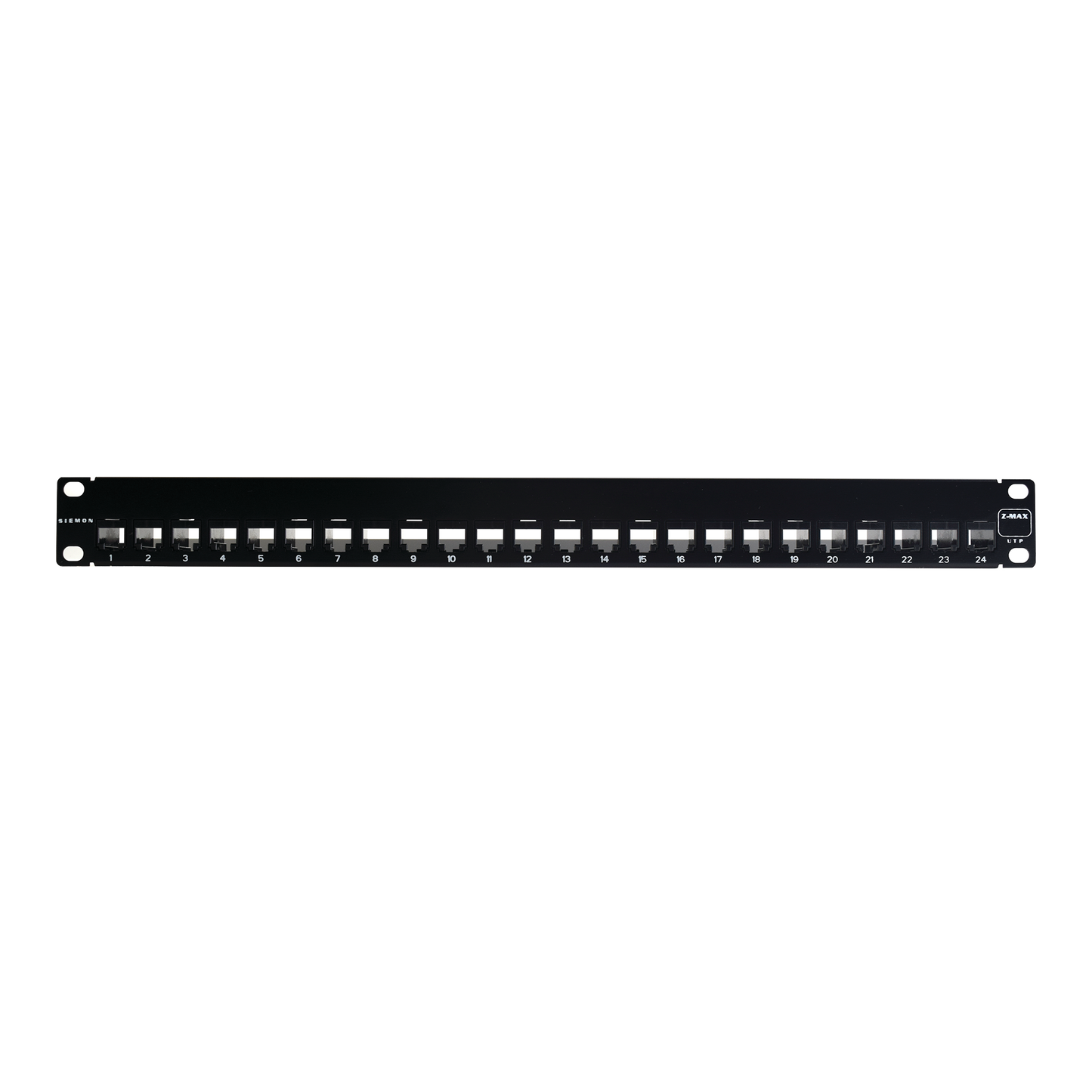 Patch Panel UTP Z-MAX de 24 puertos, Precargado con Jacks Categoría 6, Plano, 1UR