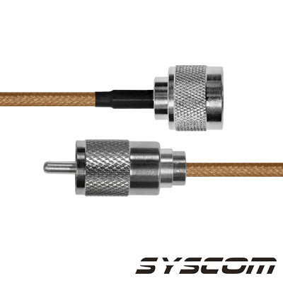 Cable Coaxial RG-142/U de 110 cm, con conectores N Macho a UHF Macho (PL-259).